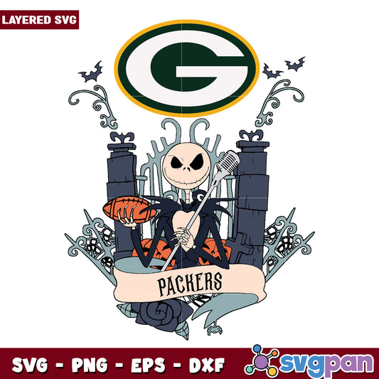 Packers jack halloween svg, funny halloween svg, spooky characters svg