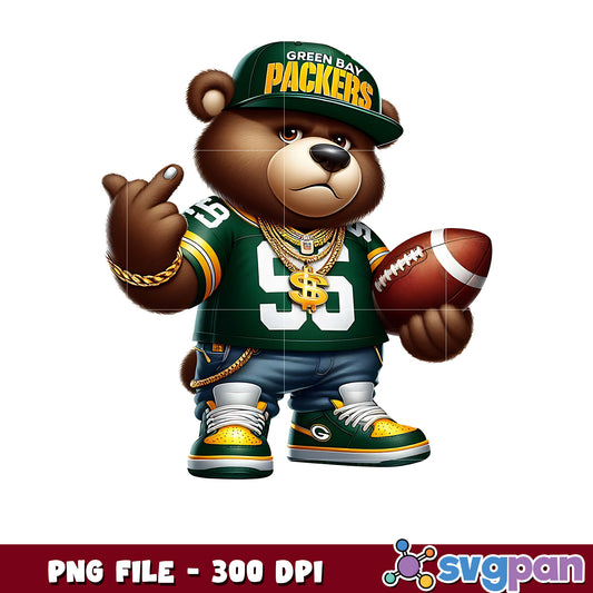 Packers thug life bear png, nfl jerseys​ png, american rugby png