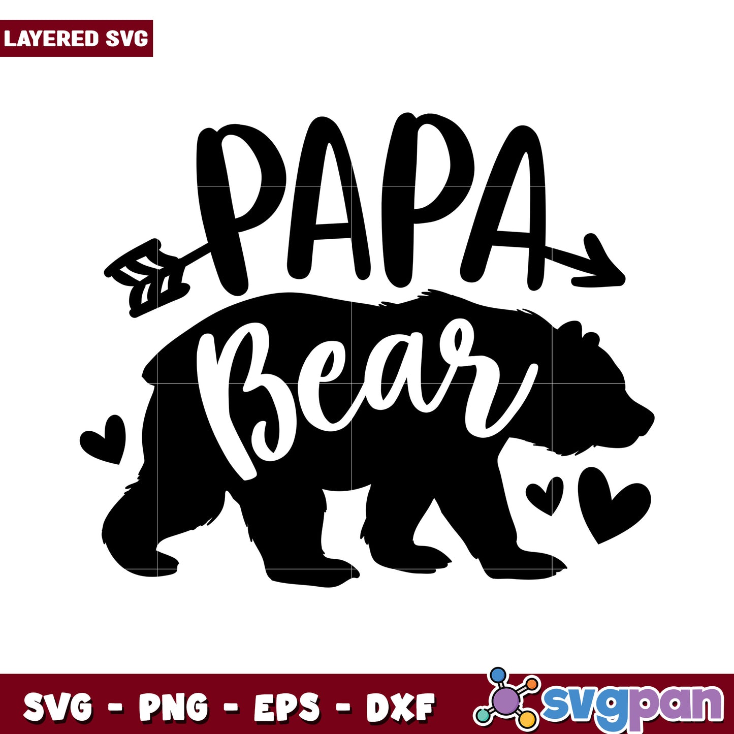 Papa Bear SVG Design for Creatives, Perfect for Father's Day Crafts