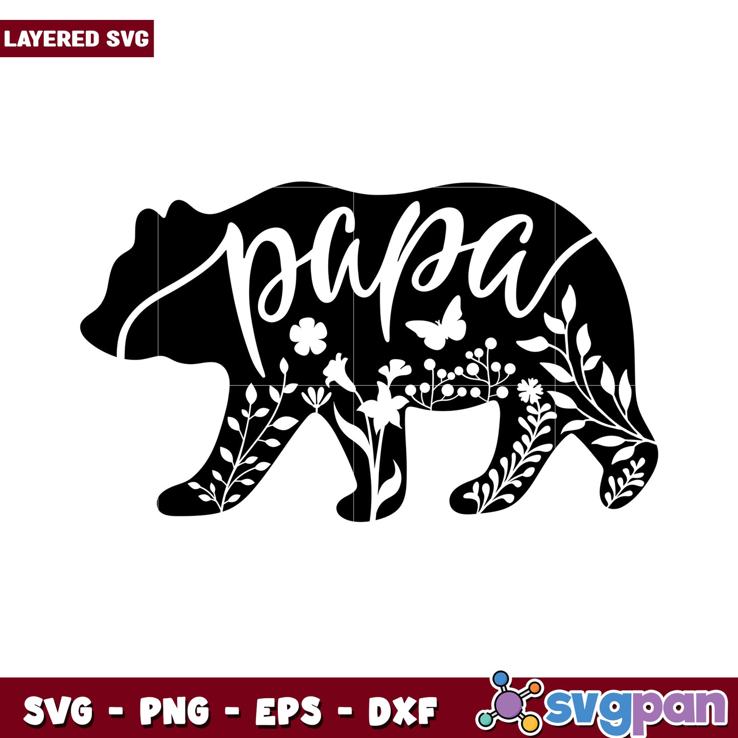 Papa Bear SVG Design for Cricut and Silhouette, Perfect for Gifts