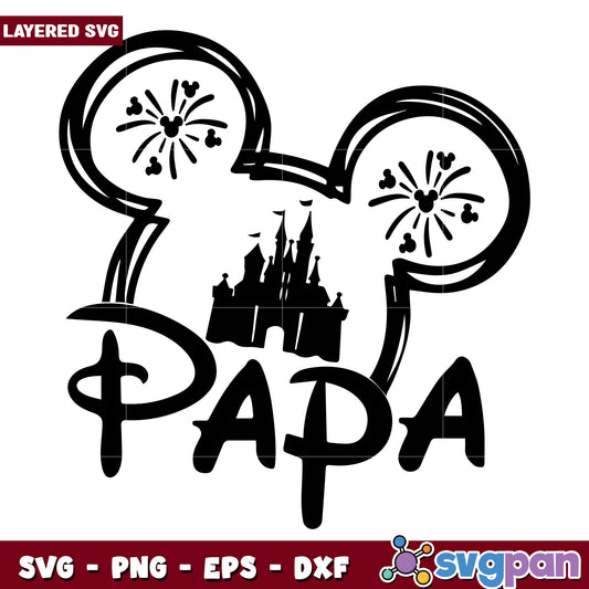 Papa disney black svg, Disney characters svg, Digital Download