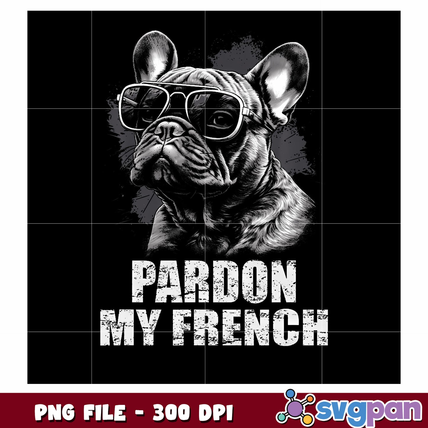Pardon my french png, funny quotes png, bull dog png