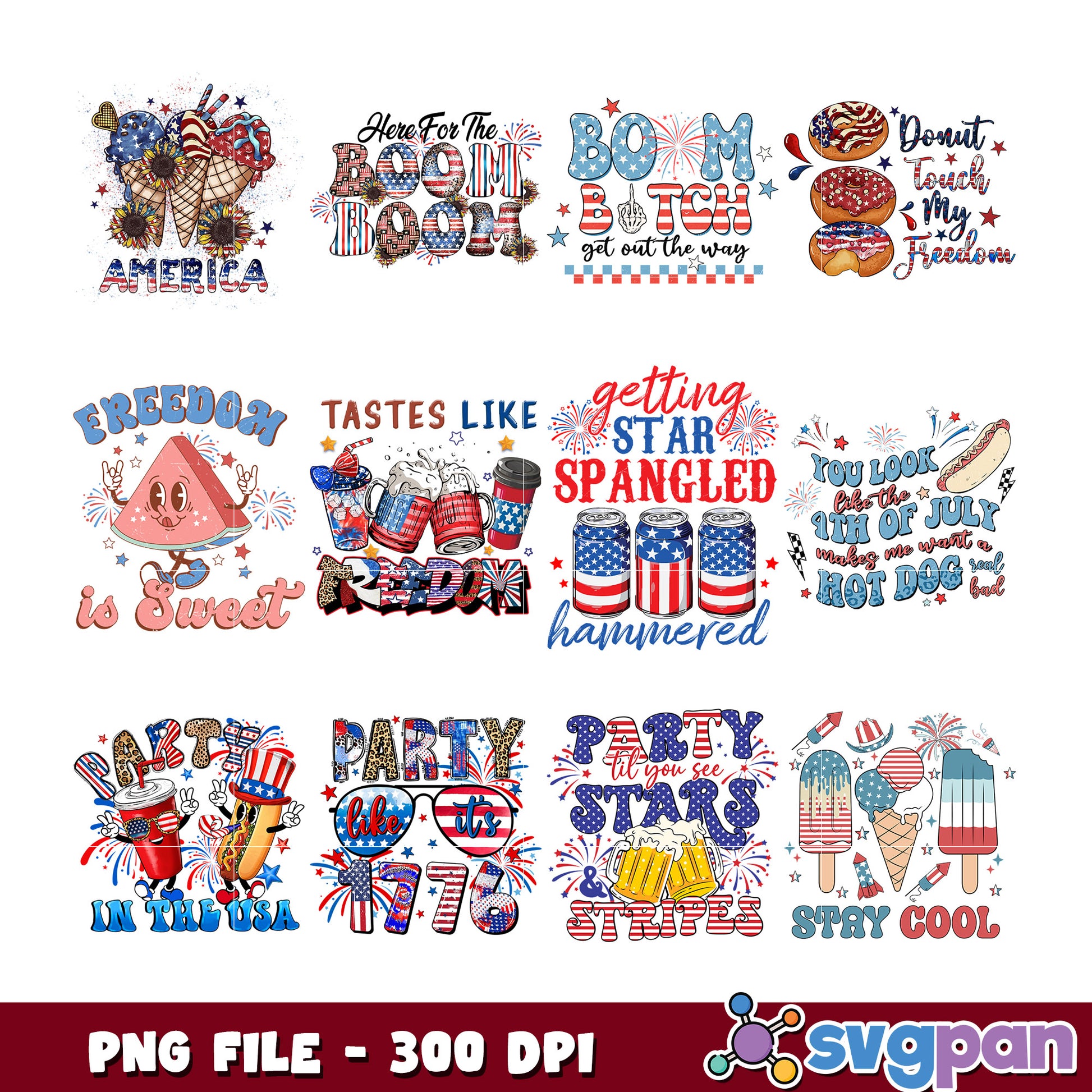 Patriotic 4th of July PNG Bundle