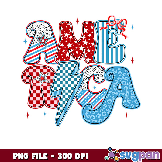 Patriotic America PNG Design 300 DPI