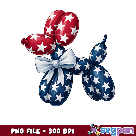 Patriotic Balloon Dog PNG 300 DPI