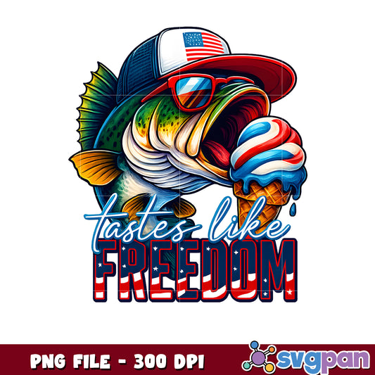 Patriotic Bass Fish Tastes Like Freedom PNG