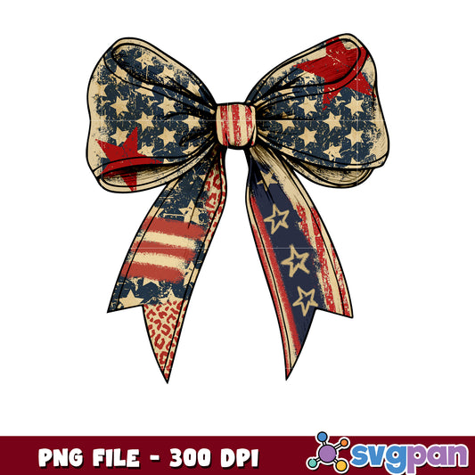 Patriotic Bow PNG 300 DPI - American Flag Design