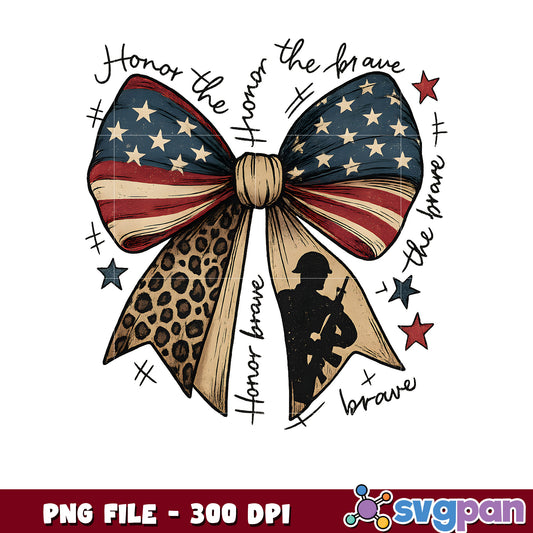 Patriotic Bow PNG Honor The Brave Design