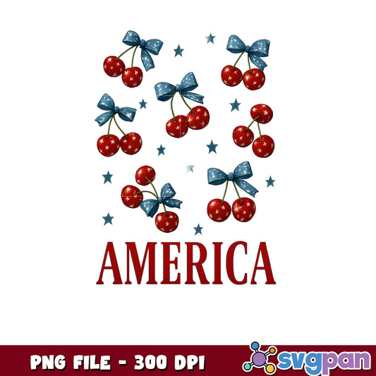 Patriotic Cherries PNG 300 DPI - America