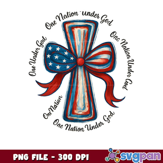 Patriotic Cross PNG One Nation Under God