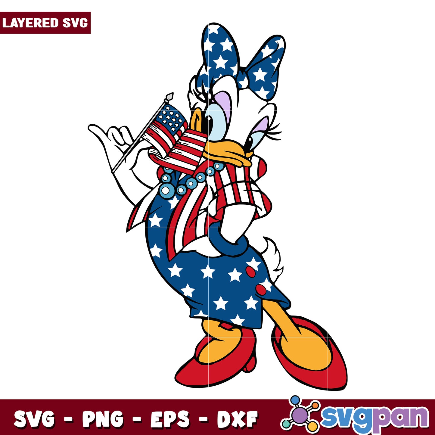Patriotic Daisy Duck SVG