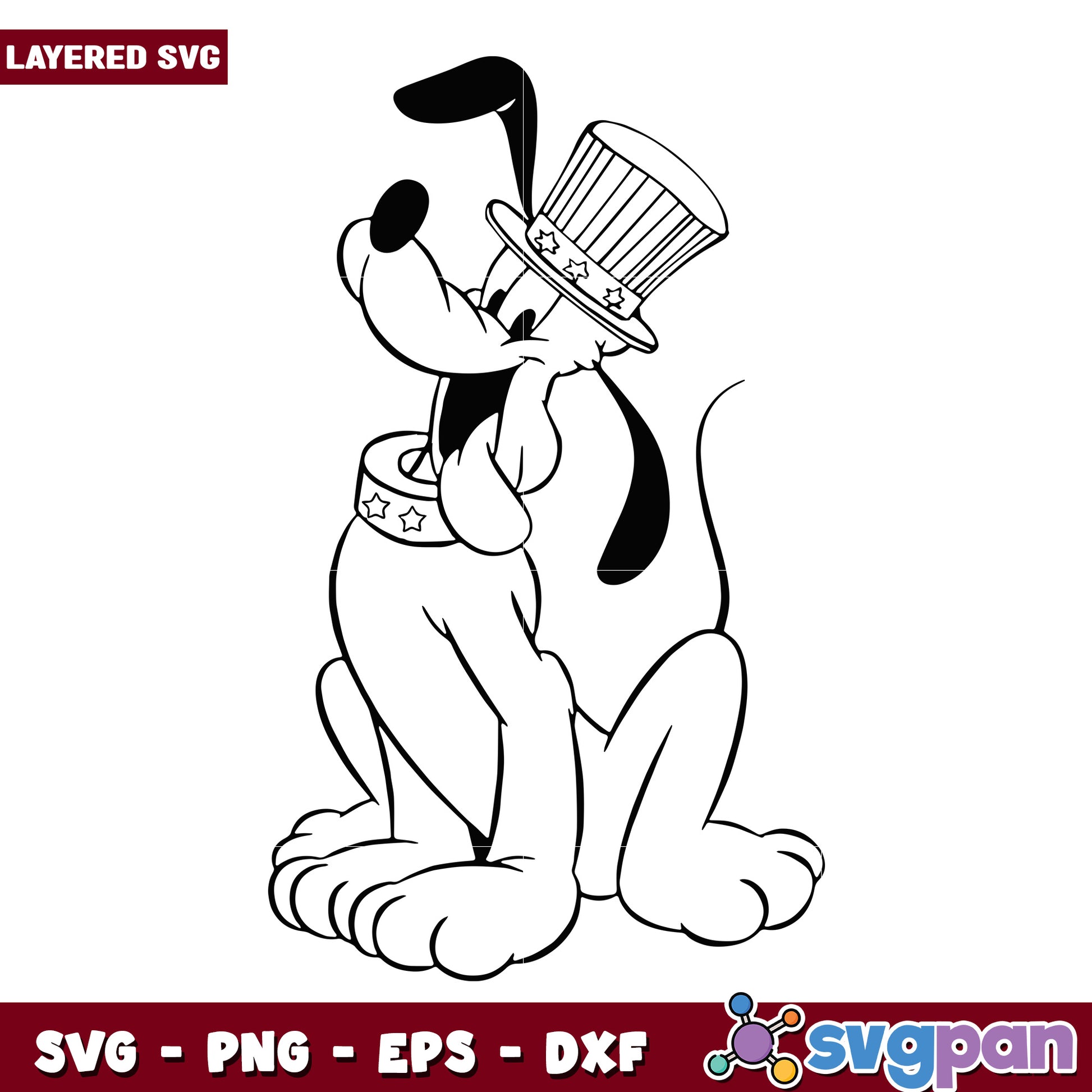 Patriotic Dog SVG 4th of July Clipart