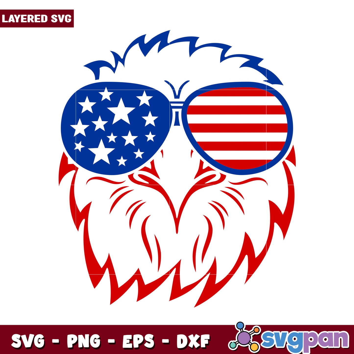 Patriotic Eagle SVG Design for Events, features bold colors and style