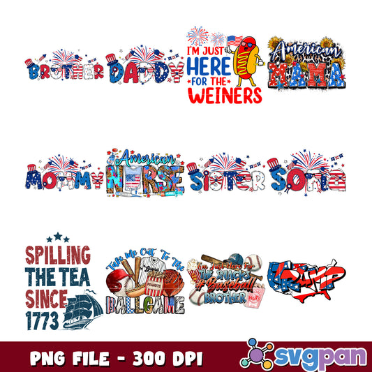 Patriotic Family SVG Bundle PNG 300DPI