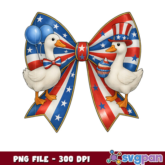 Patriotic Geese Bow PNG 300 DPI