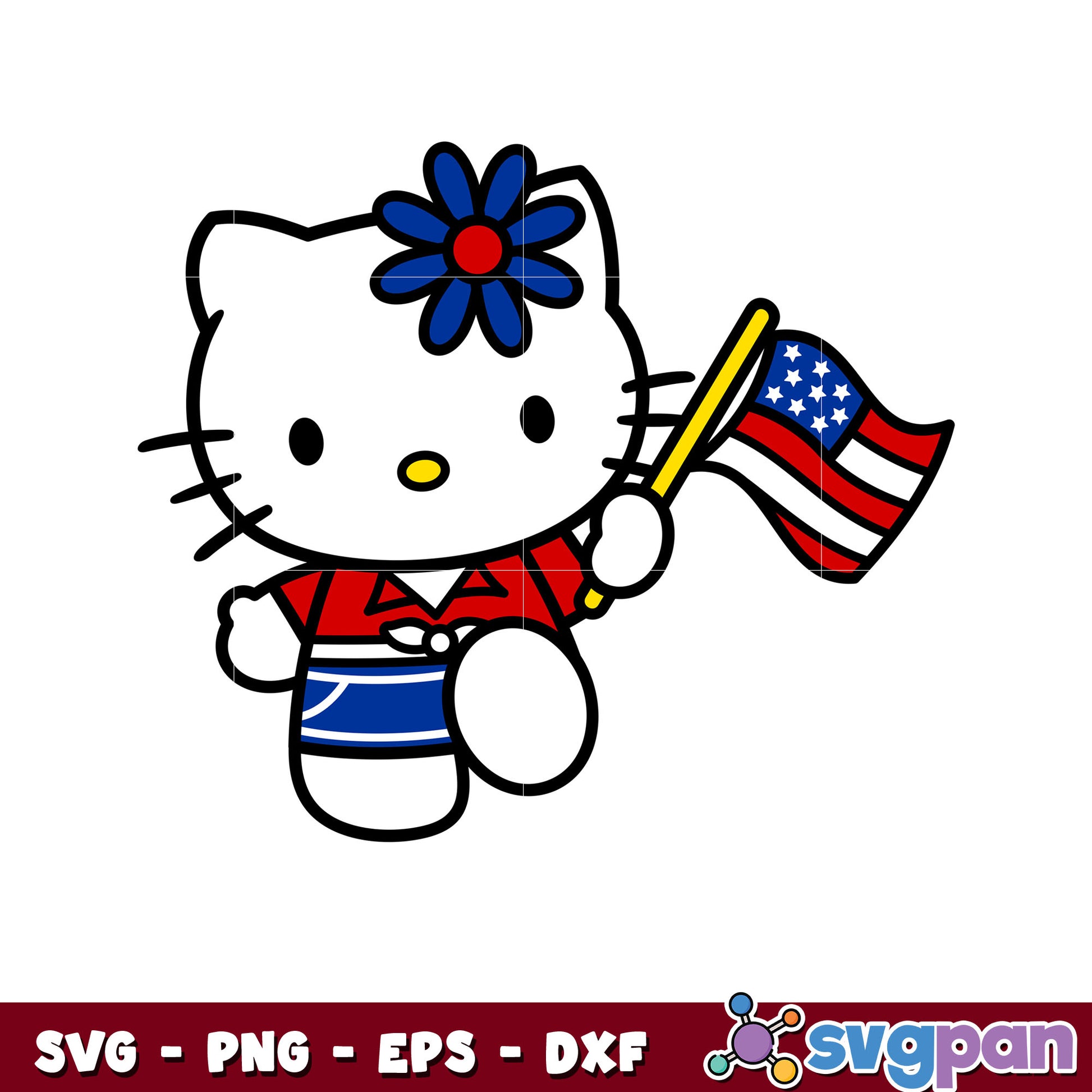 Patriotic Hello Kitty svg, hello kitty svg, sanrio cartoon svg