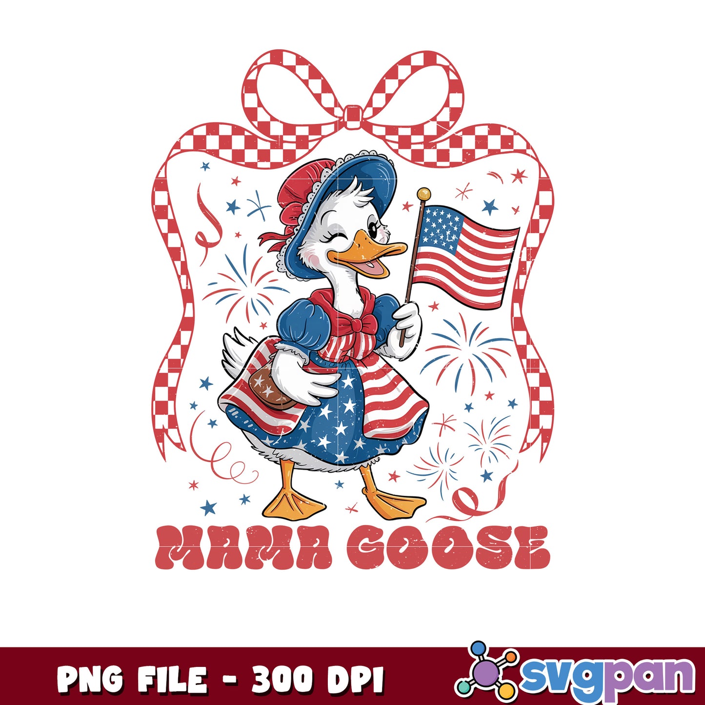 Patriotic Mama Goose PNG 300 DPI