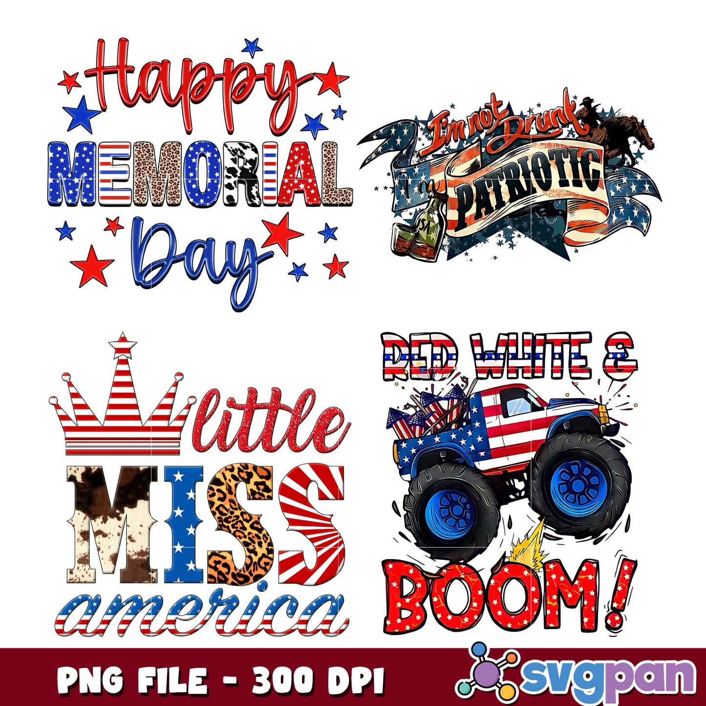 Patriotic Memorial Day PNG Bundle