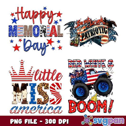 Patriotic Memorial Day PNG Bundle