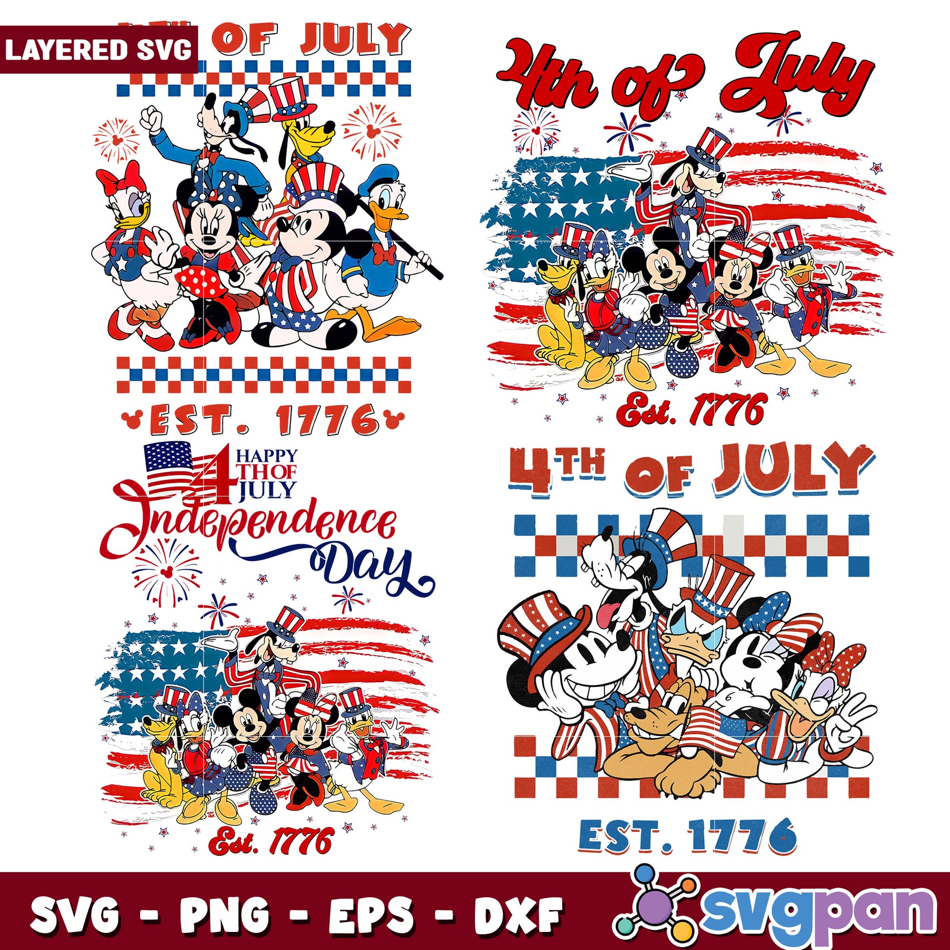 Patriotic Mickey Mouse 4th of July SVG Bundle