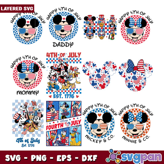 Patriotic Mickey Mouse SVG Bundle