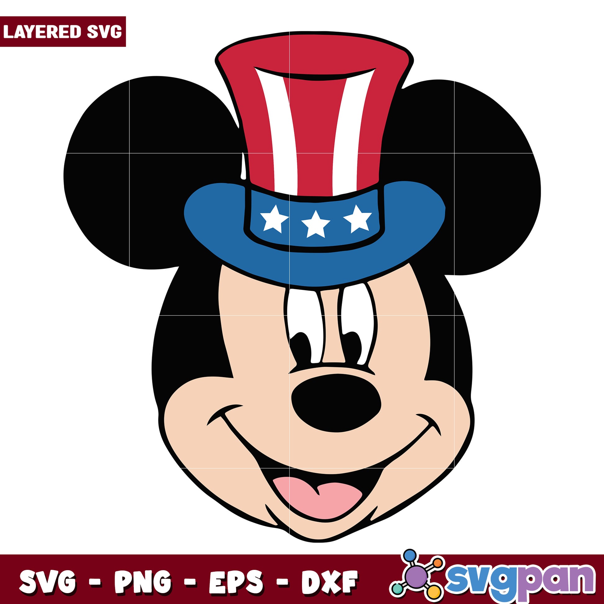 Patriotic Mickey Mouse SVG Cut File