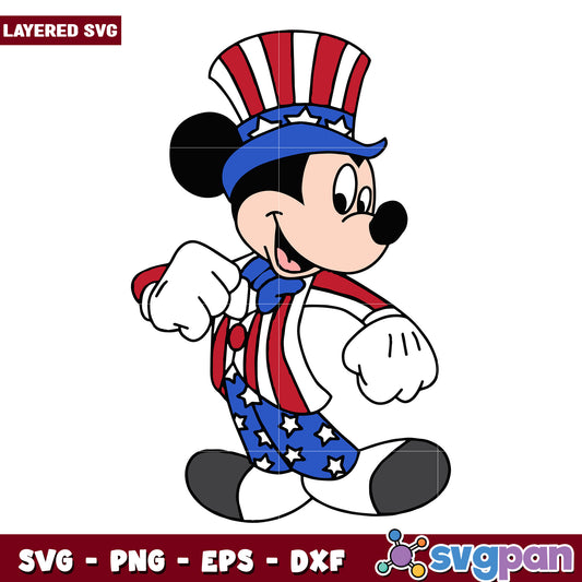 Patriotic Mickey Mouse SVG Design
