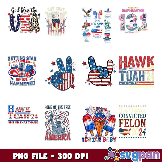Patriotic PNG Bundle 4th of July & USA Designs