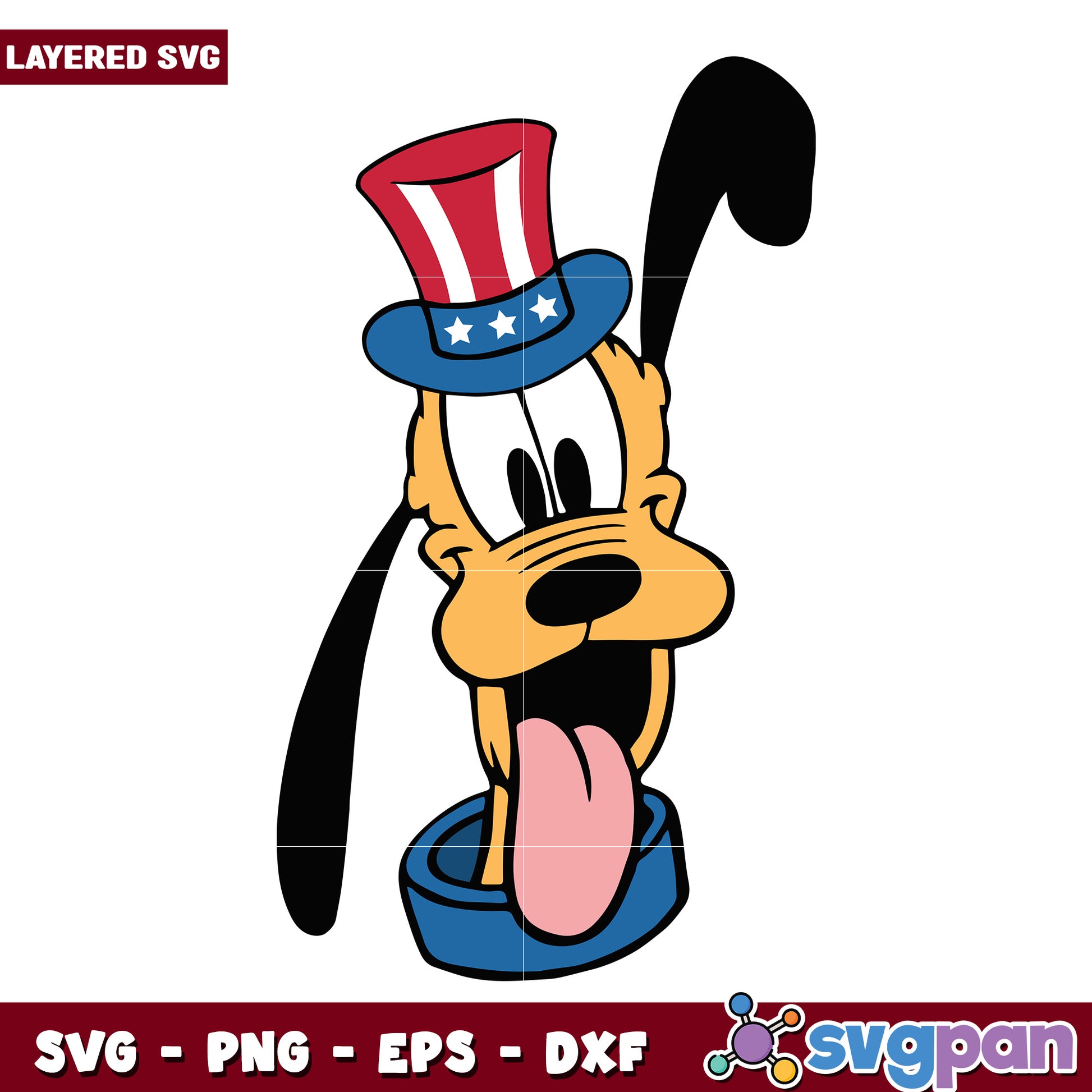 Patriotic Pluto SVG Dog Clipart