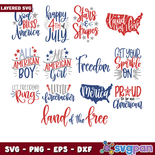 Patriotic SVG Bundle 4th of July Designs