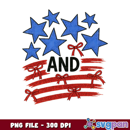 Patriotic Stars And Stripes PNG 300 DPI