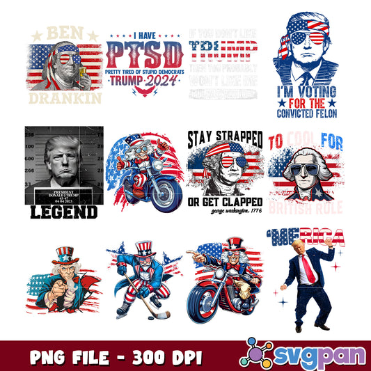 Patriotic Trump Political PNG Bundle