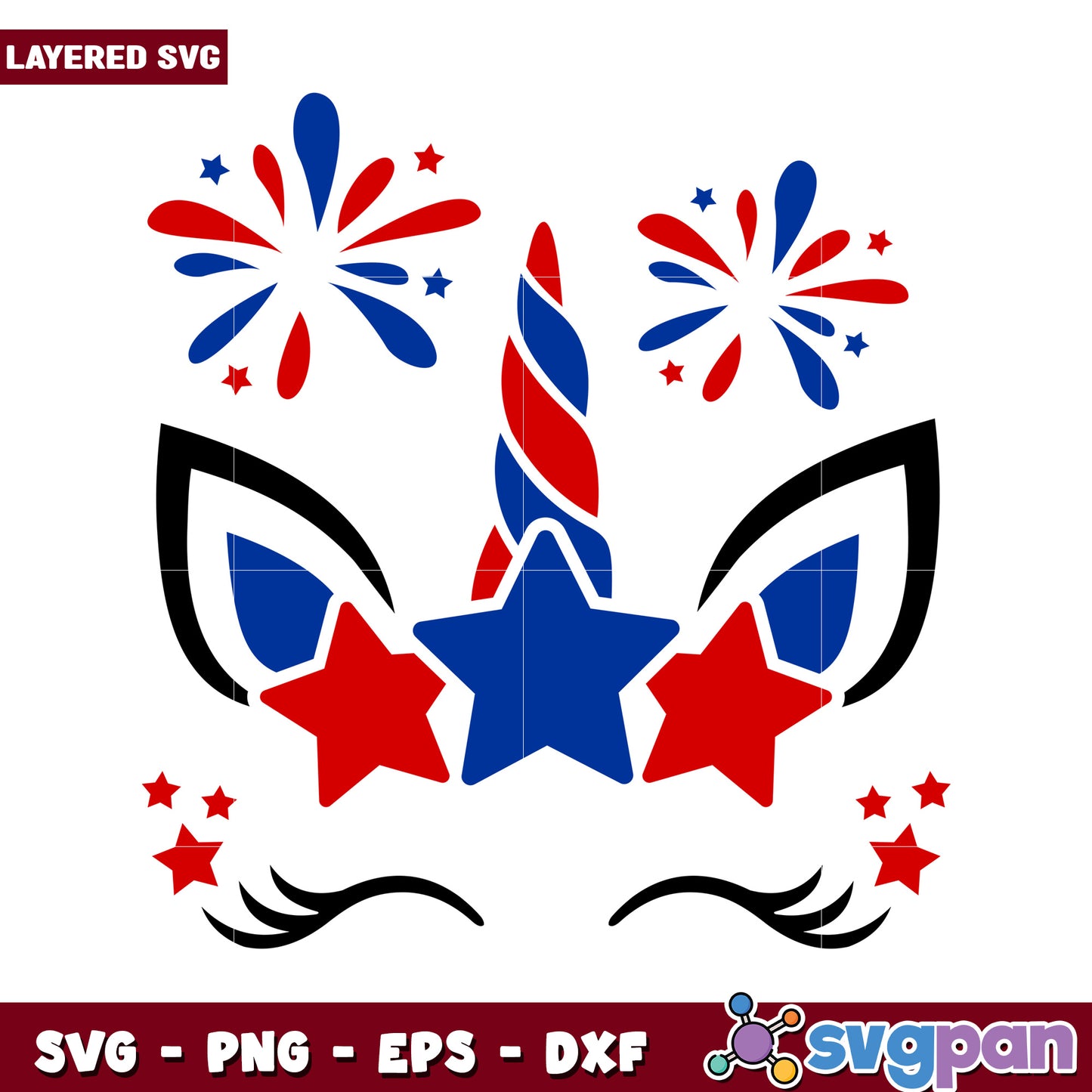 Patriotic Unicorn SVG Design, Perfect for Celebrations and Crafts