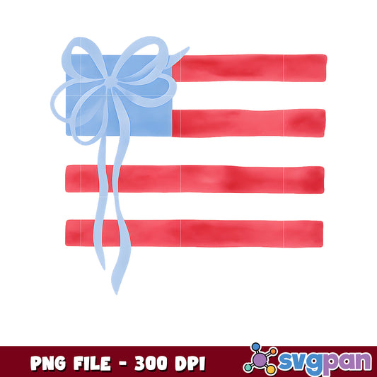 Patriotic Watercolor Flag PNG 300 DPI - Gift Bow