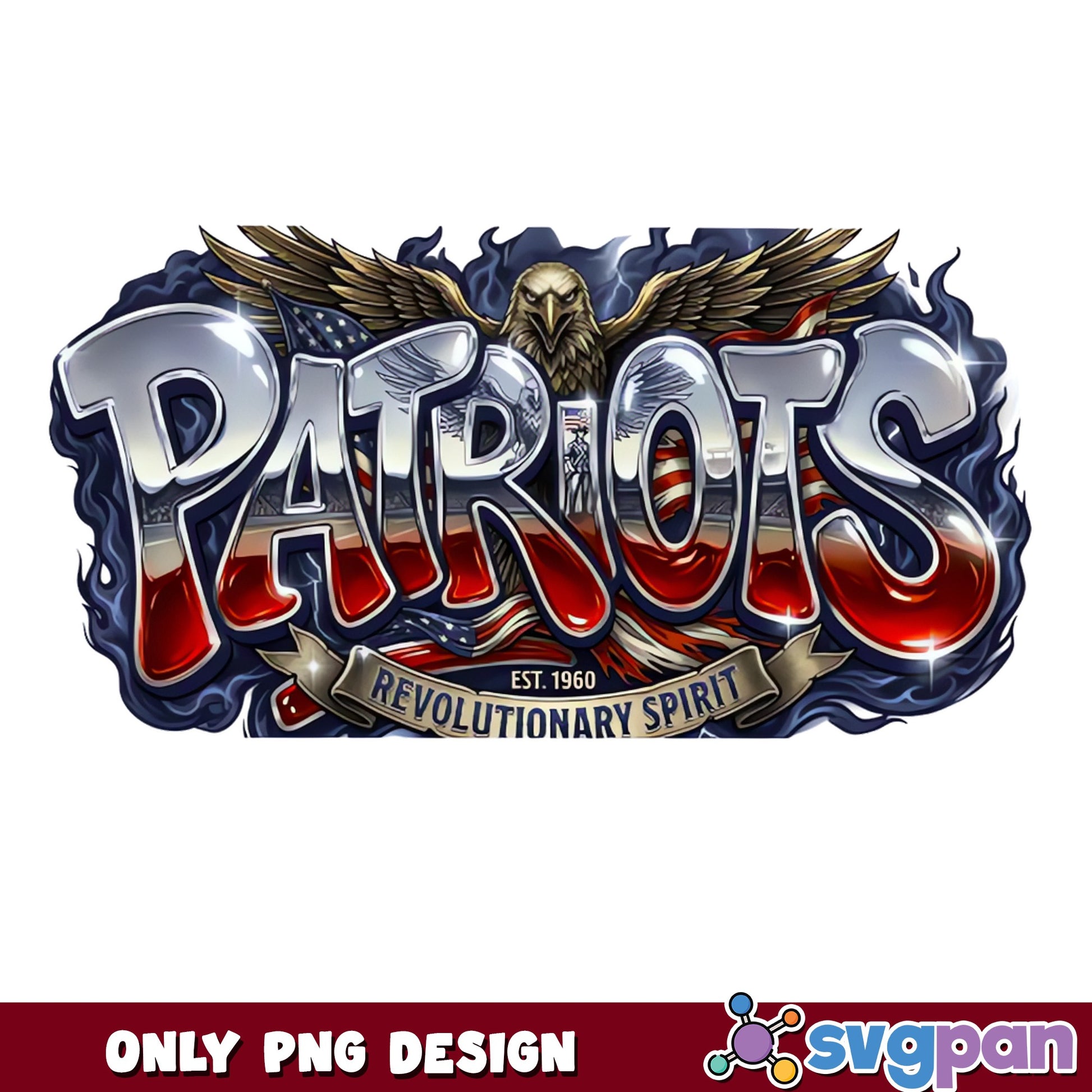 Patriots Revolutionary Spirit PNG, Eagle USA Flag, Football PNG