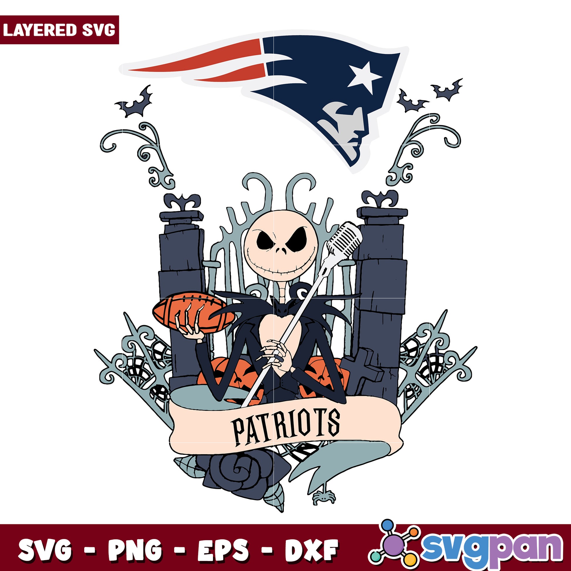Patriots jack halloween svg, funny halloween svg, spooky characters svg