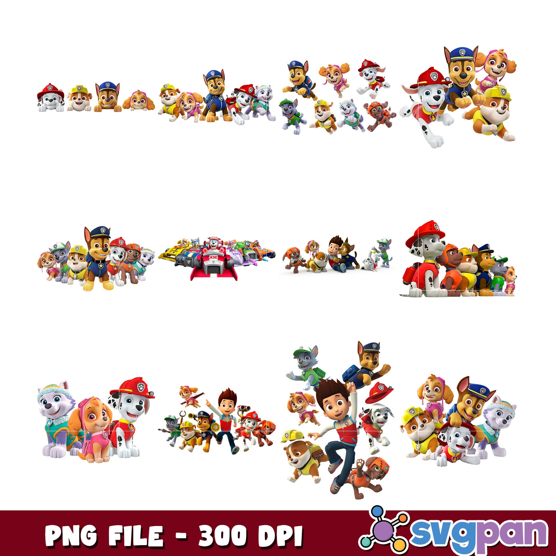 Paw Patrol Character Bundle High Resolution PNG File