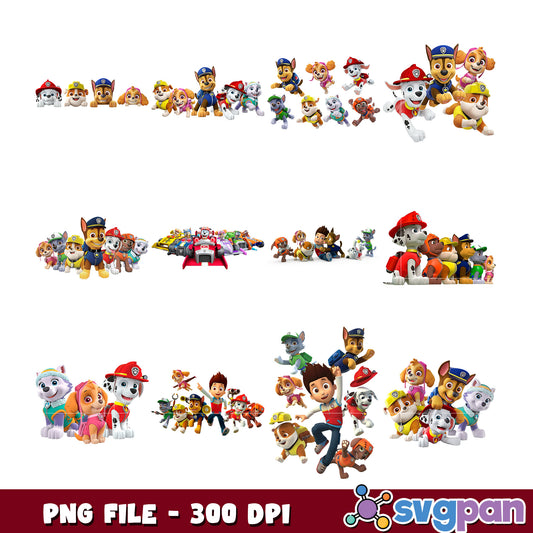 Paw Patrol Character Bundle High Resolution PNG File