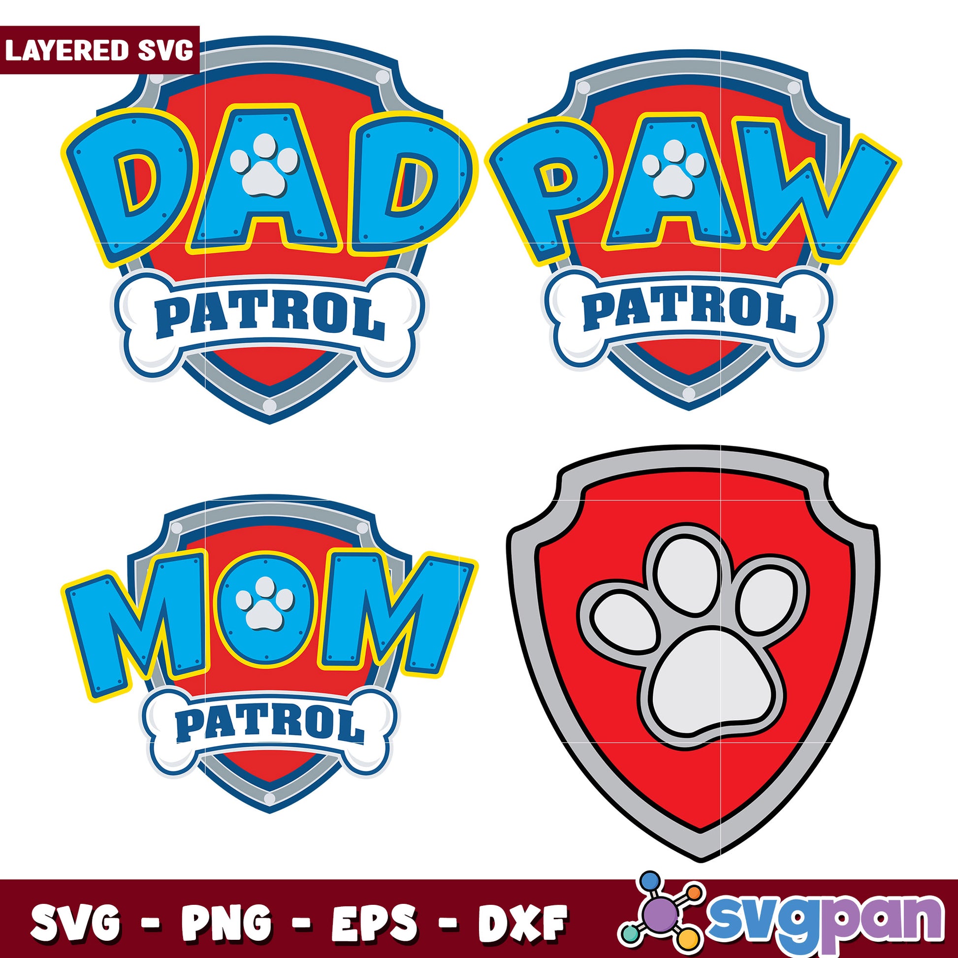 Paw Patrol Mom Dad SVG Bundle