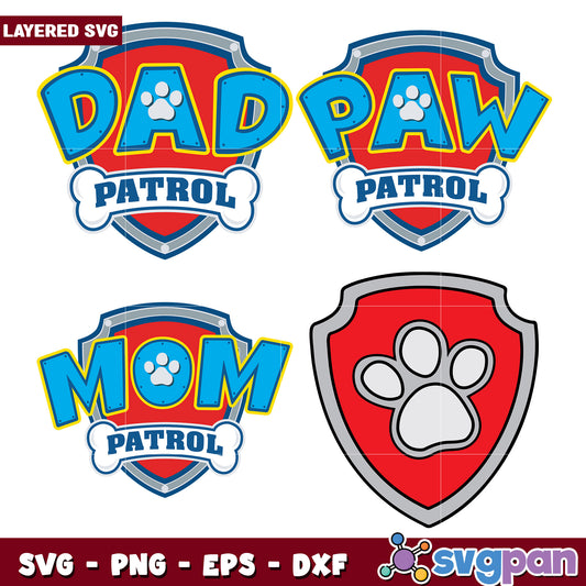 Paw Patrol Mom Dad SVG Bundle