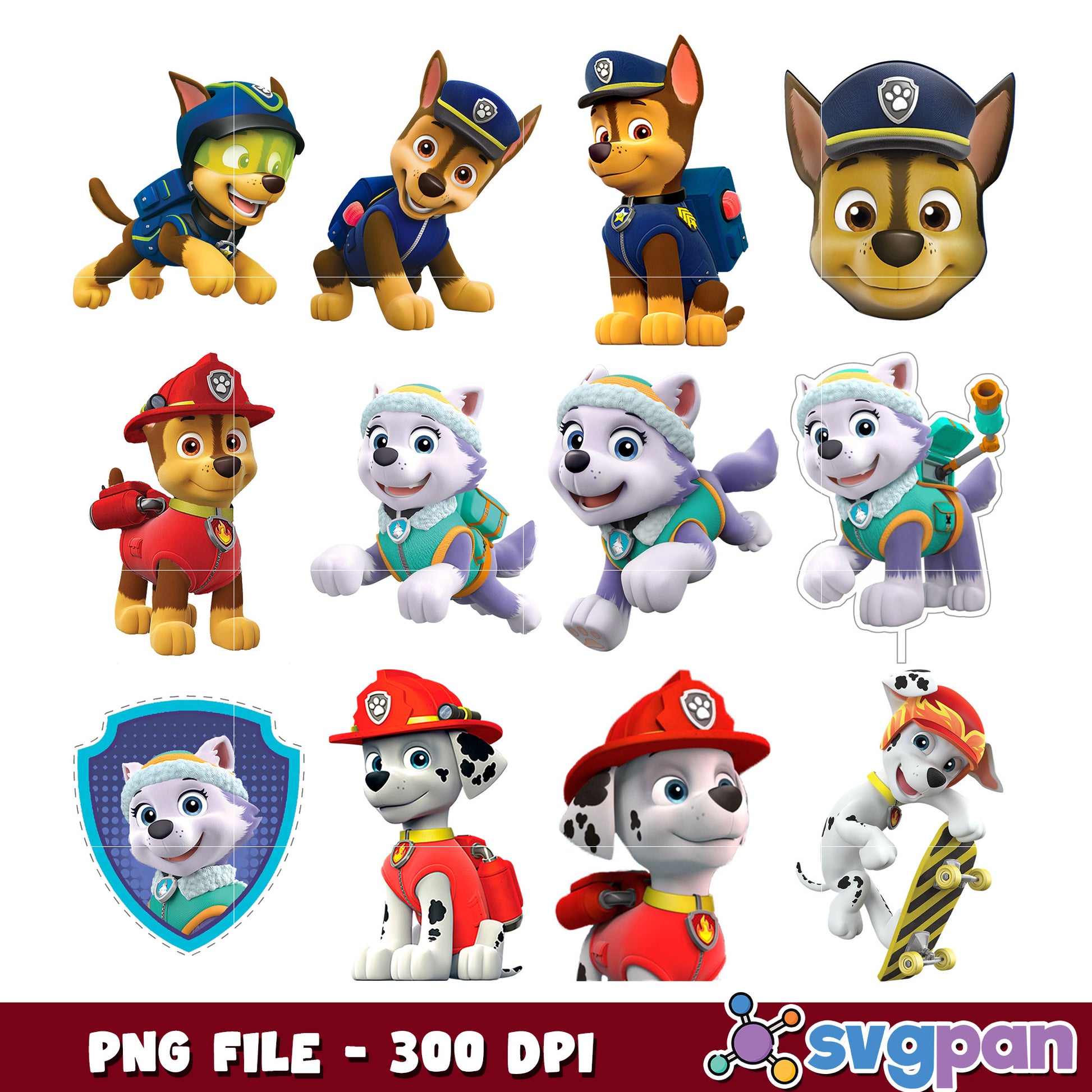 Paw Patrol PNG Bundle - 300 DPI