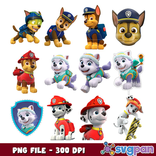 Paw Patrol PNG Bundle - 300 DPI