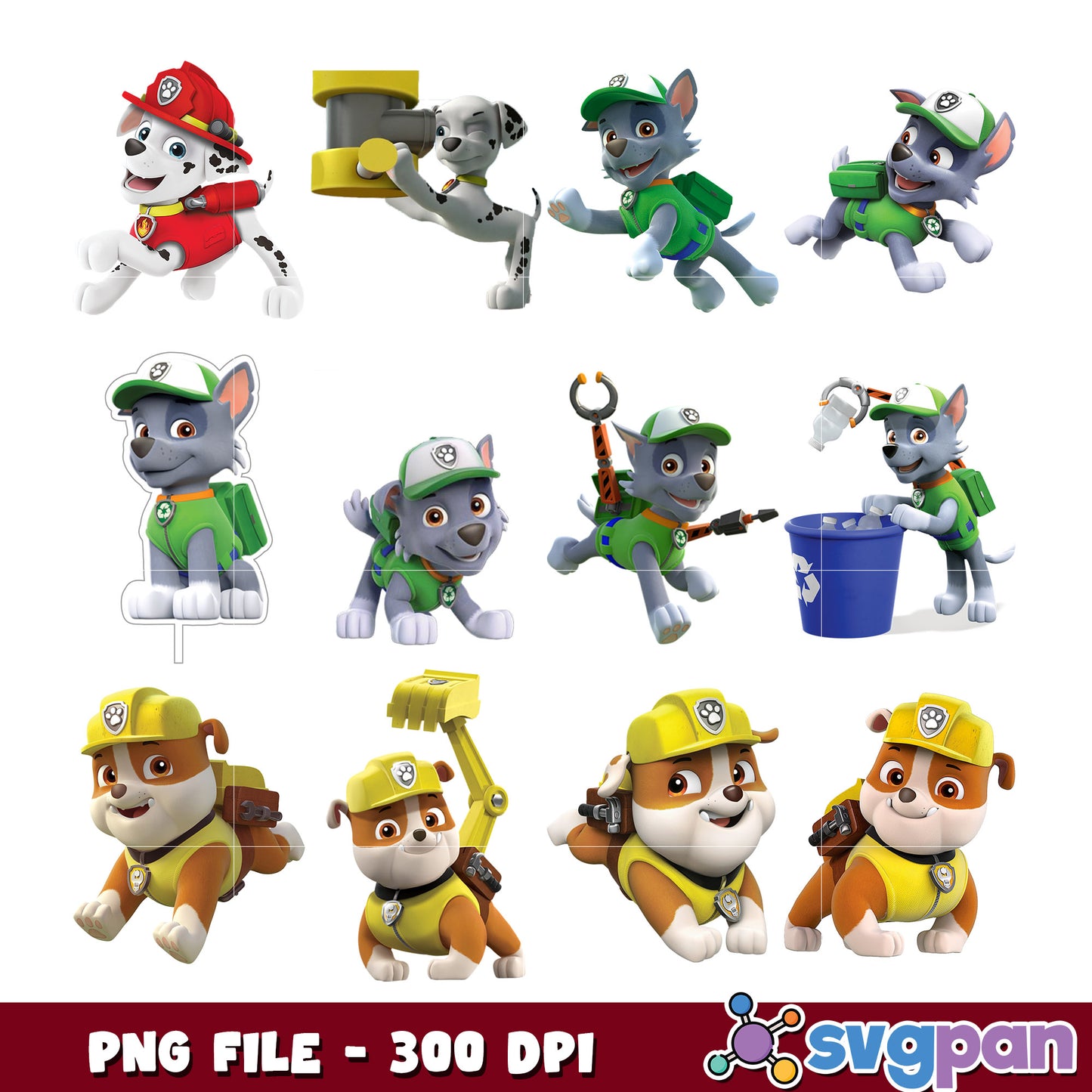 Paw Patrol PNG Bundle 300 DPI