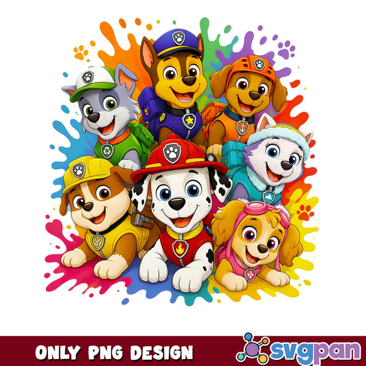 Paw Patrol Characters Bundle PNG, Chase Marshall PNG, Kids PNG