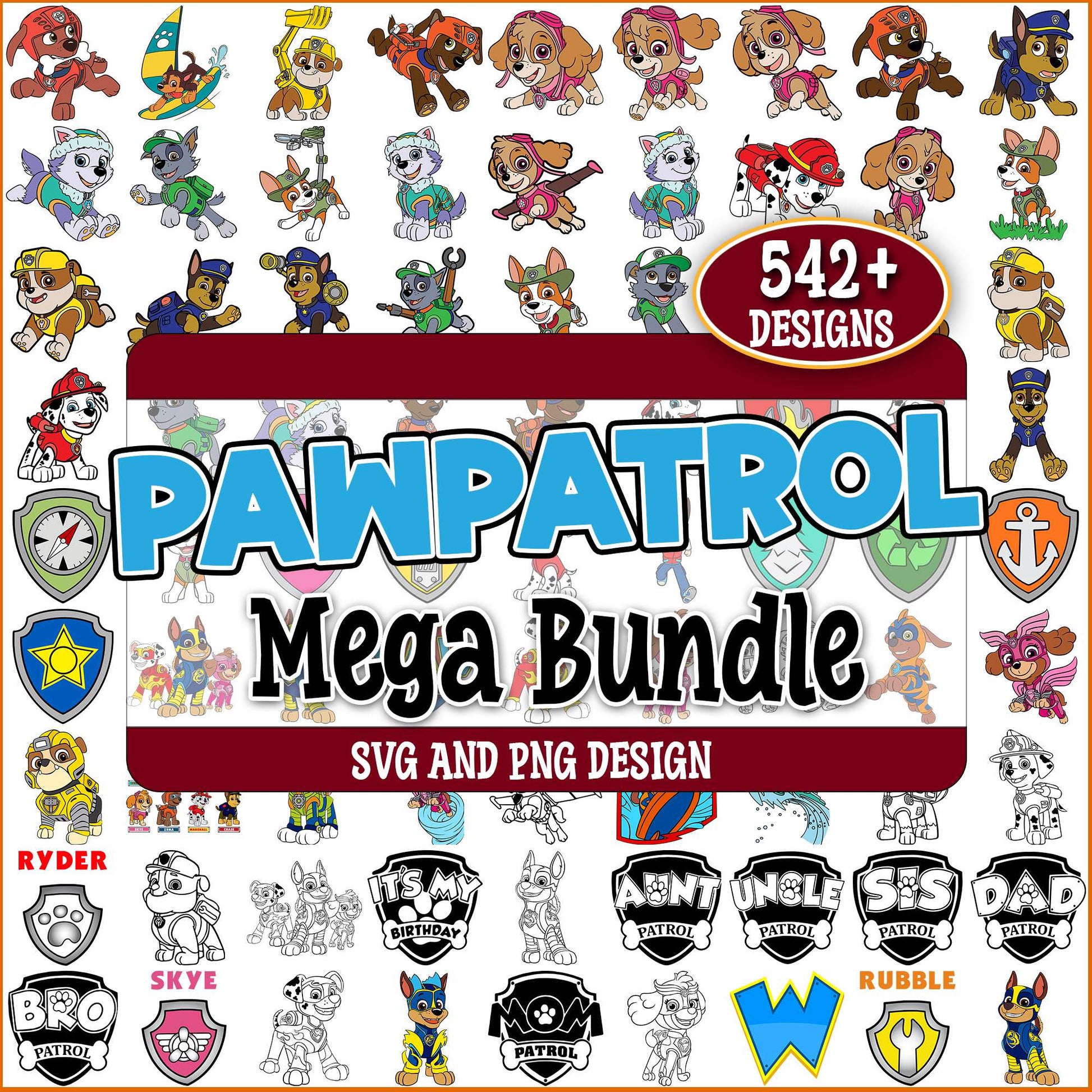 Paw patrol set design svg bundle