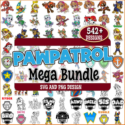 Paw patrol set design svg bundle