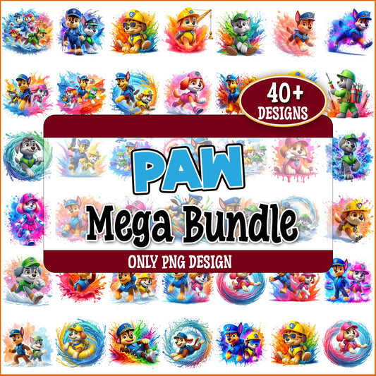 Paw patrol watercolor png bundle