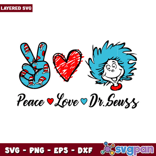 Peace Love Dr Seuss SVG Design for Creative Projects, Shop Now!