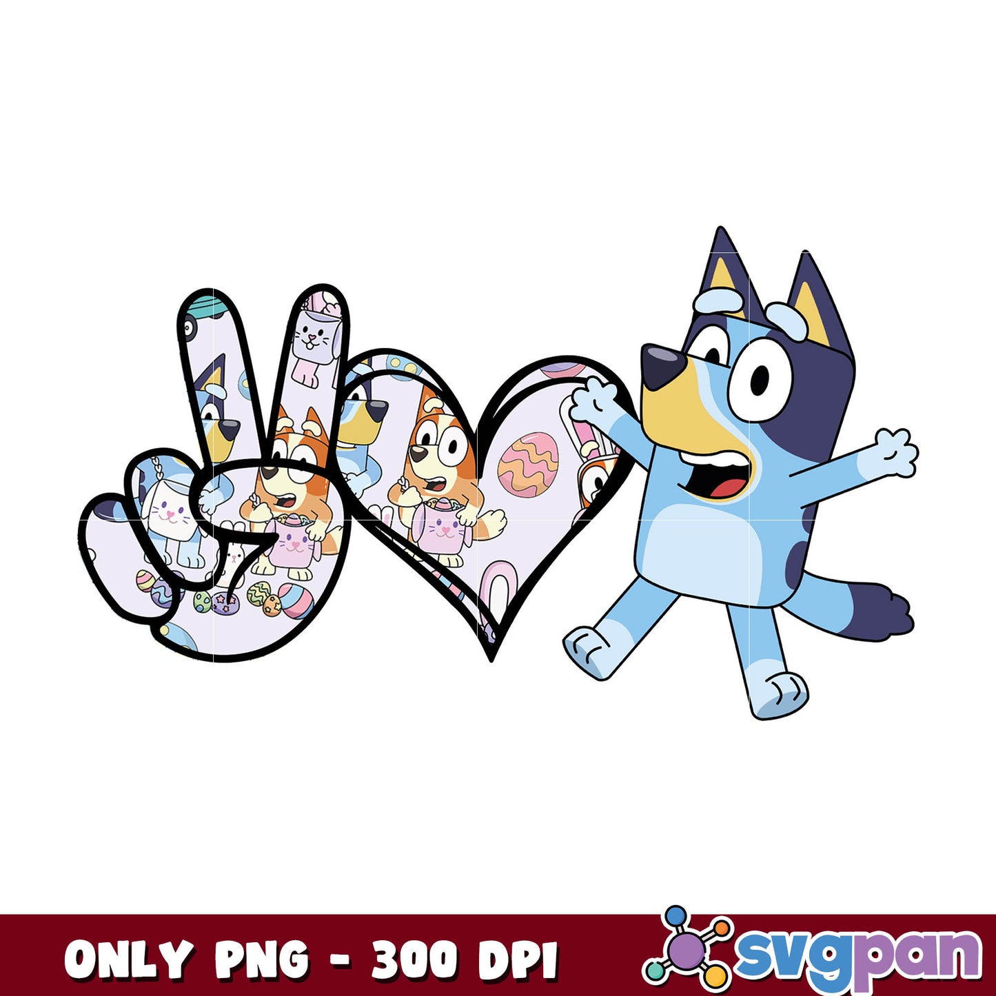 Peace love bluey dad png