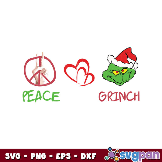 Peace love grinch christmas svg